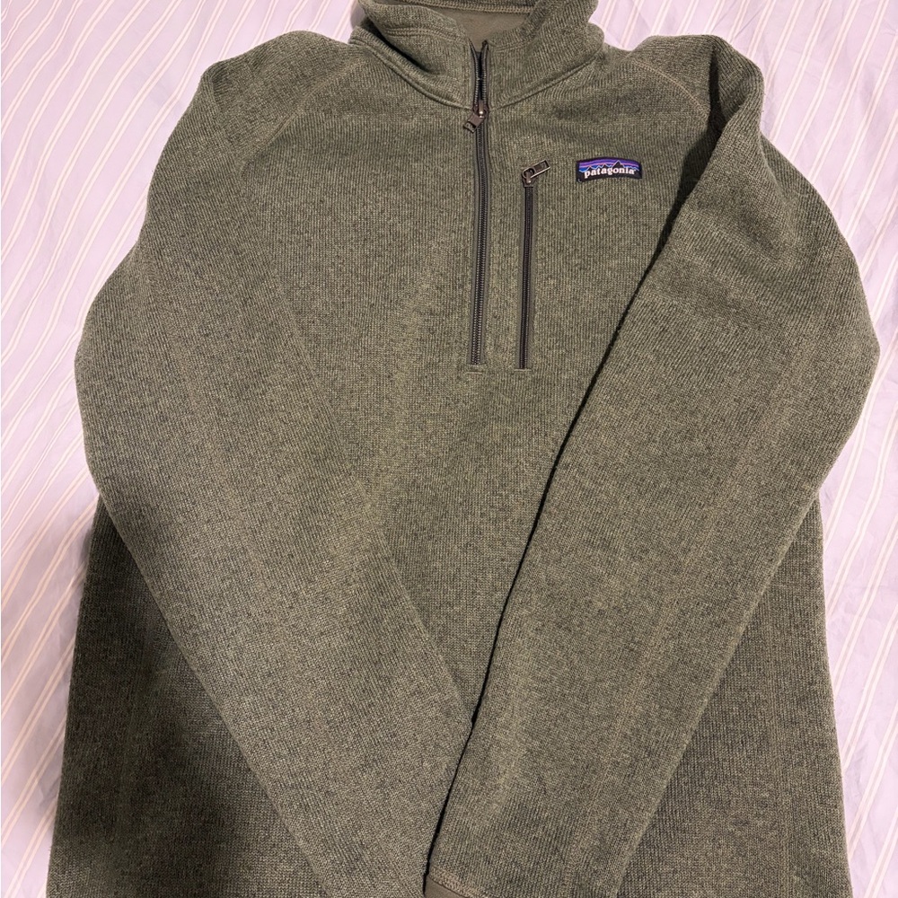 Patagonia Olive Green Full-Zip Knit Jacket